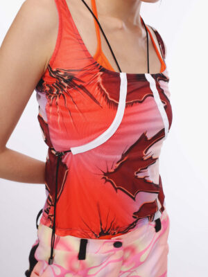 印花透膚掛脖附BRA背心組合  Printed Bra Top Kit