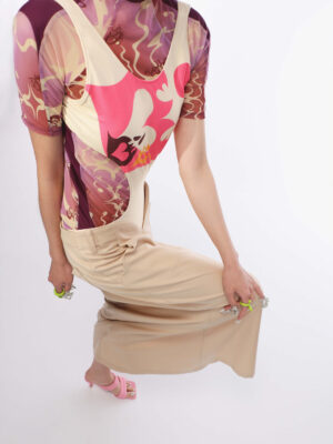 裸色圖樣印花連體衣 Nude-patterned printed bodysuit