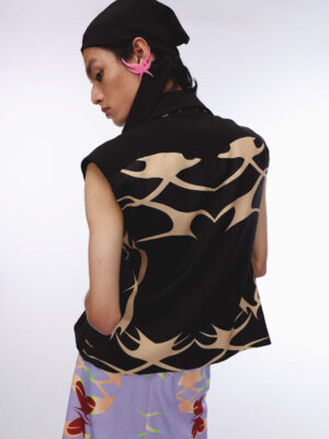 黑色抽皺絲巾帽  Black Ruched Scarf Hat