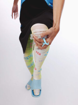 綠色漸層品牌標誌印花褲襪 Green gradient brand logo printed Leggings