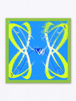 藍綠印花多用途方巾  Blue and green printed scarf