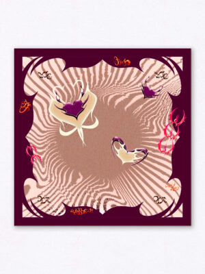 愛心圖樣印花花邊多用途方巾  Heart Patterned Border Multi-purpose Scarf